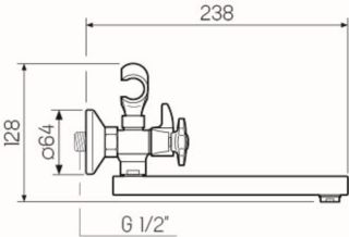 Смеситель для ванны с душем РМС SL115-142E хром
